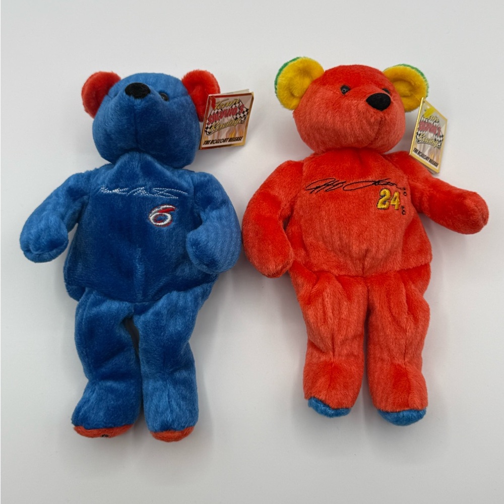 Vintage Mark Martin #6 & Jeff Gordon #24 Salvinos Racing NASCAR Beanie Bears NWT